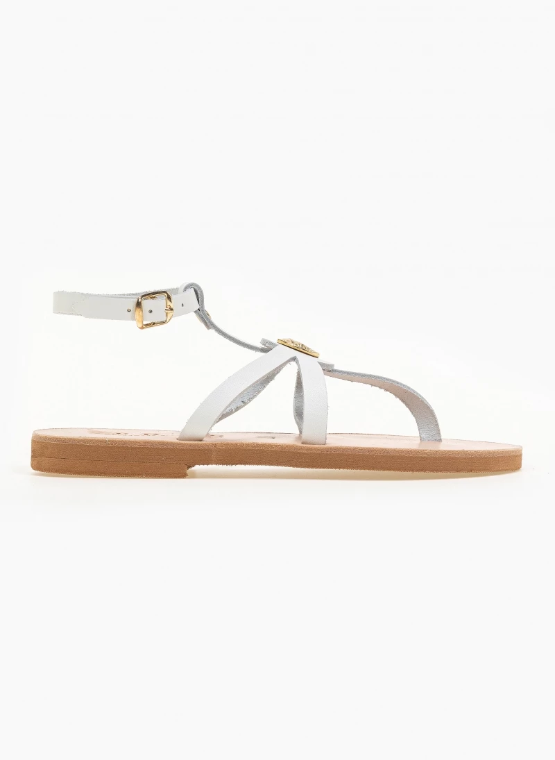 Σανδάλια δερμάτινα με μπαρέτα Iris - Λευκό Σανδάλια δερμάτινα με μπαρέτα Iris - Λευκό -The Fashion Project Κατάστημα flat dermatina pedila me mpareta 90606 pswy