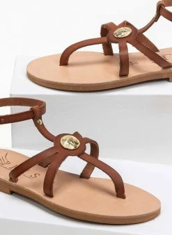 Σανδάλια δερμάτινα με μπαρέτα Iris - Καφέ 4 Σανδάλια δερμάτινα με μπαρέτα Iris - Καφέ -The Fashion Project Κατάστημα flat dermatina pedila me mpareta 90608 23rh