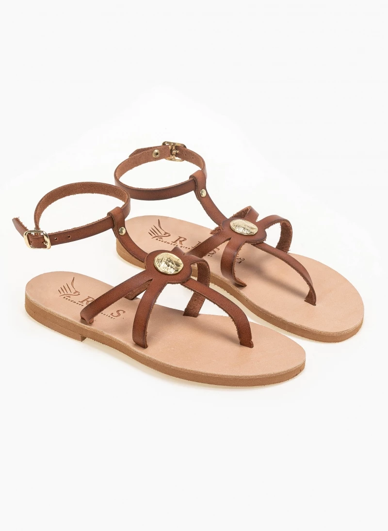 Σανδάλια δερμάτινα με μπαρέτα Iris - Καφέ Σανδάλια δερμάτινα με μπαρέτα Iris - Καφέ -The Fashion Project Κατάστημα flat dermatina pedila me mpareta 90608 7npi