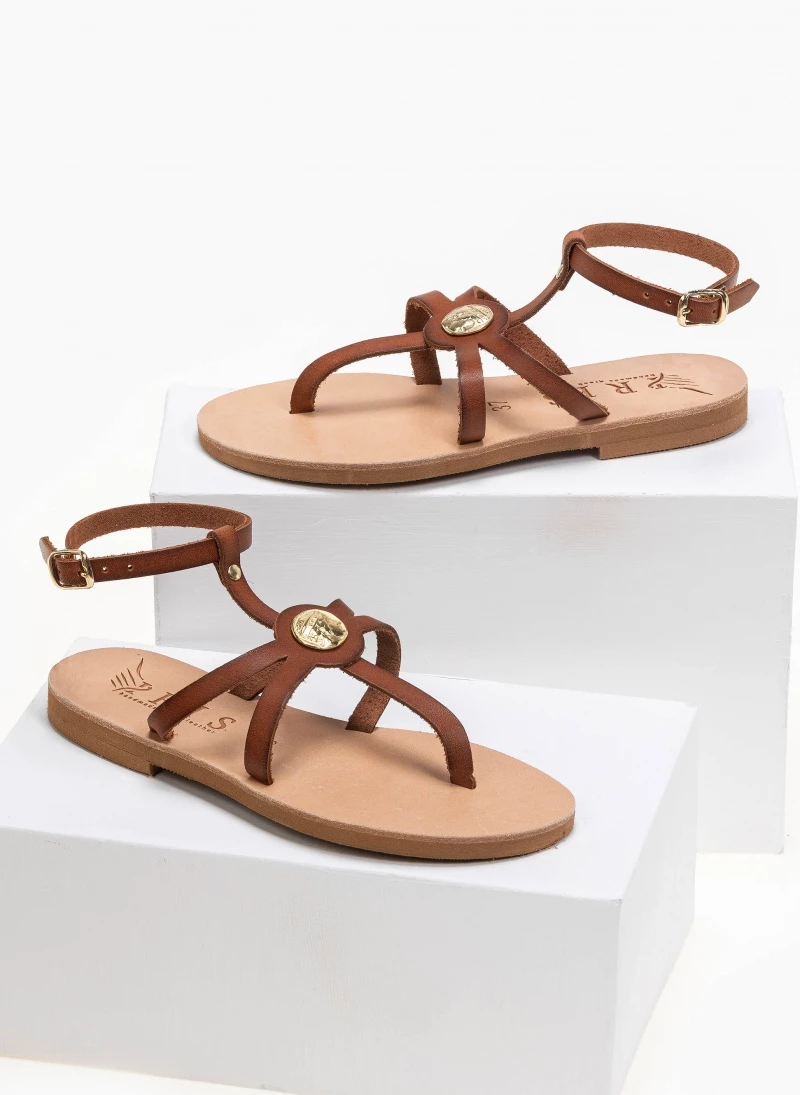 Σανδάλια δερμάτινα με μπαρέτα Iris - Καφέ Σανδάλια δερμάτινα με μπαρέτα Iris - Καφέ -The Fashion Project Κατάστημα flat dermatina pedila me mpareta 90608 8zt4