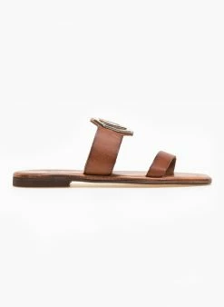 Σανδάλια δερμάτινα με αγκράφα Iris - Καφέ 6 Σανδάλια δερμάτινα με αγκράφα Iris - Καφέ -The Fashion Project Κατάστημα flat dermatina sandalia me v metalliko diakosmitik 90956 4cho