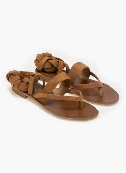 The Fashion Project Σανδάλια με κορδόνια Suede - Ταμπά 4 The Fashion Project Σανδάλια με κορδόνια Suede - Ταμπά -The Fashion Project Κατάστημα flat lace up sandalia 87286 mf4e