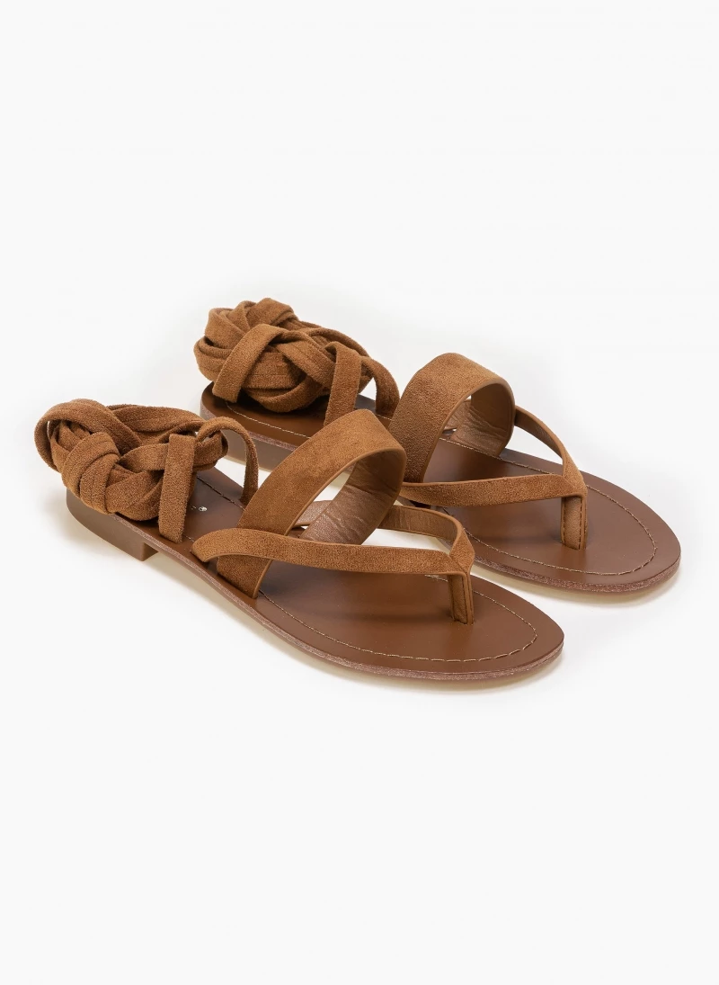 Σανδάλια με κορδόνια suede - Ταμπά The Fashion Project Σανδάλια με κορδόνια Suede - Ταμπά -The Fashion Project Κατάστημα flat lace up sandalia 87286 mf4e