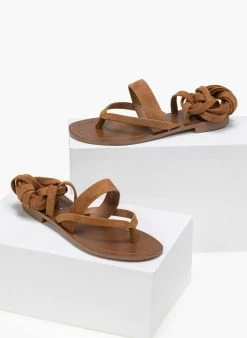 The Fashion Project Σανδάλια με κορδόνια Suede - Ταμπά 5 The Fashion Project Σανδάλια με κορδόνια Suede - Ταμπά -The Fashion Project Κατάστημα flat lace up sandalia 87286 w18s