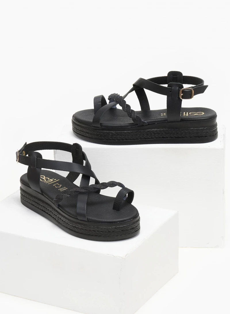 Flatforms δερμάτινα με glitter estil - Μαύρο Flatforms δερμάτινα με Glitter Estil - Μαύρο -The Fashion Project Κατάστημα flatforms dermatina me glitter estil 110511 ha2g