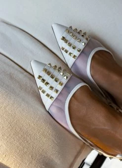 The Fashion Project Μπαλαρίνες ίσιες με διαφάνεια και τρουκς - Λευκό