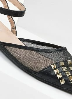 The Fashion Project Μπαλαρίνες ίσιες με διαφάνεια και τρουκς - Μαύρο -The Fashion Project Κατάστημα goves isies me diafaneia kai trouks 99906 6mmj