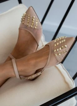 The Fashion Project Μπαλαρίνες ίσιες με διαφάνεια και τρουκς - Μπεζ -The Fashion Project Κατάστημα goves isies me diafaneia kai trouks 99907 0d1k