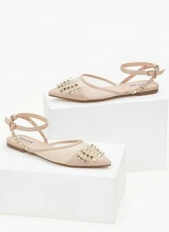 The Fashion Project Μπαλαρίνες ίσιες με διαφάνεια και τρουκς - Μπεζ -The Fashion Project Κατάστημα goves isies me diafaneia kai trouks 99907 maw6