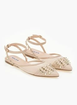 The Fashion Project Μπαλαρίνες ίσιες με διαφάνεια και τρουκς - Μπεζ -The Fashion Project Κατάστημα goves isies me diafaneia kai trouks 99907 tkuk