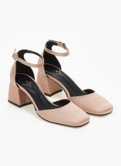 Γόβες καρέ σατέν με μπαρέτα Tfp - Nude -The Fashion Project Κατάστημα goves kare saten me mpareta tfp 108798 a5s6