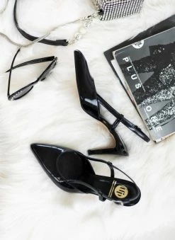 Γόβες λουστρίνι με δέσιμο στο πλάι Tfp - Μαύρο -The Fashion Project Κατάστημα goves loustrini me desimo sto plai tfp 109944 hm0z