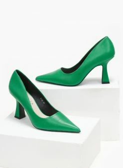 The Fashion Project Γόβες μυτερές με ιδιαίτερο τακούνι - Πράσινο 4 The Fashion Project Γόβες μυτερές με ιδιαίτερο τακούνι - Πράσινο -The Fashion Project Κατάστημα goves muteres me idiaitero takouni 110682 o692