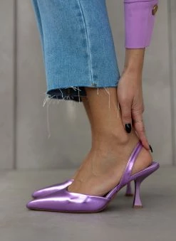 The Fashion Project Γόβες μυτερές με καμπάνα τακούνι - Μωβ ανοιχτό -The Fashion Project Κατάστημα goves muteres me kampana takouni 110977 mo7h