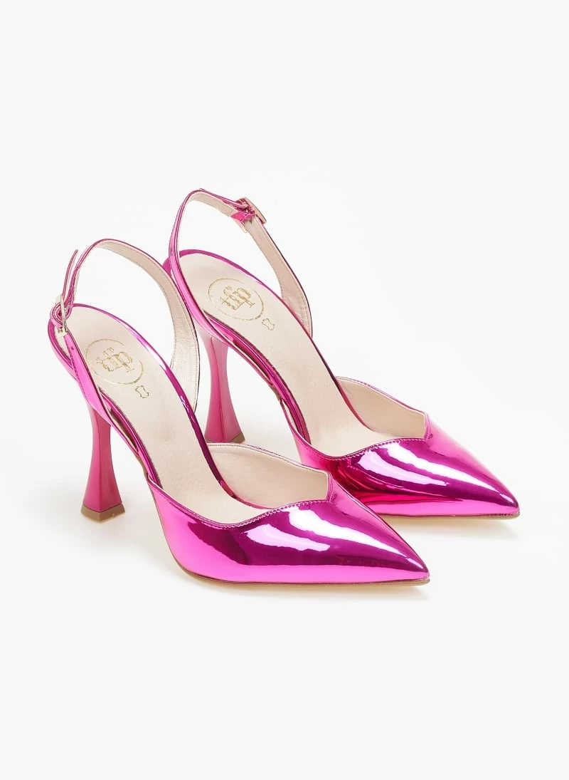 Γόβες μυτερές με μεταλλικές αποχρώσεις Tfp - Φούξια - Image 4