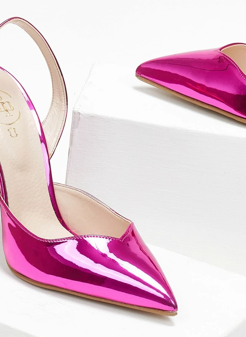 Γόβες μυτερές με μεταλλικές αποχρώσεις Tfp - Φούξια - Image 3