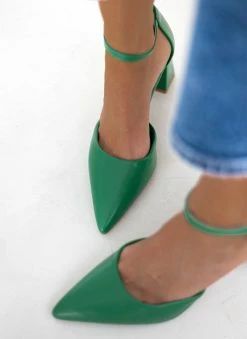 The Fashion Project Γόβες μυτερές με μπαρέτα - Πράσινο