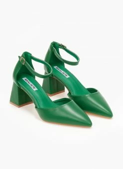 The Fashion Project Γόβες μυτερές με μπαρέτα - Πράσινο 4 The Fashion Project Γόβες μυτερές με μπαρέτα - Πράσινο -The Fashion Project Κατάστημα goves muteres me mpareta 107159 npkm