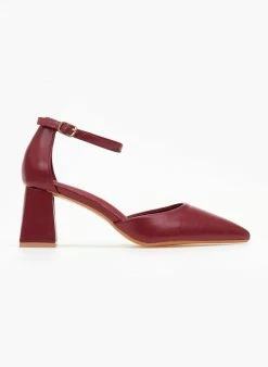 The Fashion Project Γόβες μυτερές με μπαρέτα - Μπορντό -The Fashion Project Κατάστημα goves muteres me mpareta 107161 v1d0