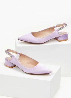 The Fashion Project Γόβες μυτερές σατέν με πέτρες - Λιλά 4 The Fashion Project Γόβες μυτερές σατέν με πέτρες - Λιλά -The Fashion Project Κατάστημα goves muteres saten me petres 99898 36im