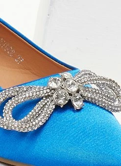 The Fashion Project Μπαλαρίνες μυτερές σατέν χωρίς τακούνι - Μπλε -The Fashion Project Κατάστημα goves muteres saten xwris takouni 105926 lhw8