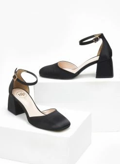 Γόβες σατέν με μπαρέτα Tfp - Μαύρο -The Fashion Project Κατάστημα goves saten me mpareta tfp 110814 3hfm