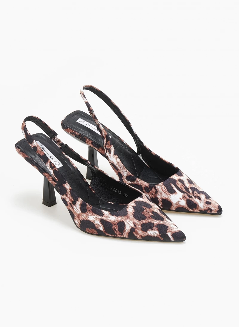 Γόβες σατέν μυτερές με print - Leopard The Fashion Project Γόβες σατέν μυτερές με Print - Leopard -The Fashion Project Κατάστημα goves saten muteres me print 110859 55k2