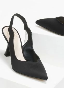 Γόβες σατέν μυτερές Tfp - Μαύρο 5 Γόβες σατέν μυτερές Tfp - Μαύρο -The Fashion Project Κατάστημα goves saten muteres tfp 110926 l6z4