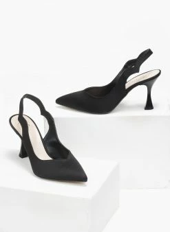 Γόβες σατέν μυτερές Tfp - Μαύρο 4 Γόβες σατέν μυτερές Tfp - Μαύρο -The Fashion Project Κατάστημα goves saten muteres tfp 110926 smww