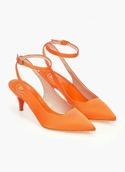 Γόβες σατέν με λουράκι Tfp - Πορτοκαλί -The Fashion Project Κατάστημα goves saten tfp me louraki 100640 c5li