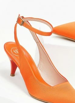 Γόβες σατέν με λουράκι Tfp - Πορτοκαλί -The Fashion Project Κατάστημα goves saten tfp me louraki 100640 sxwk