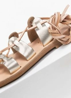 Σανδάλια δερμάτινα με κορδόνια Iris - Χρυσό 6 Σανδάλια δερμάτινα με κορδόνια Iris - Χρυσό -The Fashion Project Κατάστημα isia dermatina lace up pedila 90634 fayh