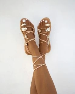 Σανδάλια δερμάτινα με κορδόνια Iris - Χρυσό 7 Σανδάλια δερμάτινα με κορδόνια Iris - Χρυσό -The Fashion Project Κατάστημα isia dermatina lace up pedila 90634 lw8d