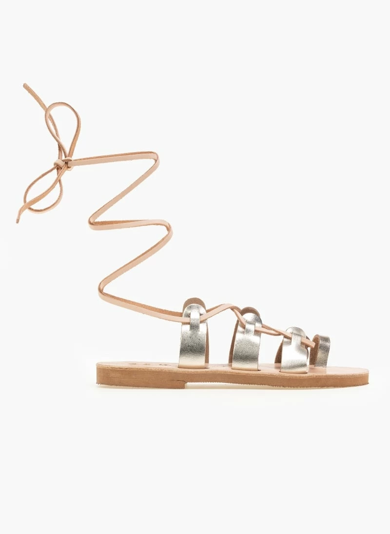 Σανδάλια δερμάτινα με κορδόνια Iris - Χρυσό Σανδάλια δερμάτινα με κορδόνια Iris - Χρυσό -The Fashion Project Κατάστημα isia dermatina lace up pedila 90634 opsh