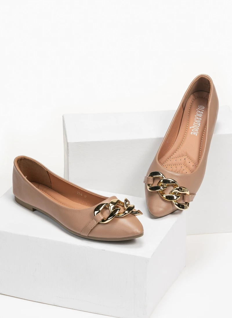 Μπαλαρίνες φλατ με αλυσίδα - Πούρο The Fashion Project Μπαλαρίνες φλατ με αλυσίδα - Πούρο -The Fashion Project Κατάστημα isia mutera govakia me alusida 95622 0u08