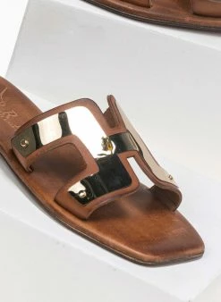 Σανδάλια δερμάτινα με ανοίγματα Iris - Καφέ -The Fashion Project Κατάστημα kare dermatina isia pedila me anoigmata 91712 swcn