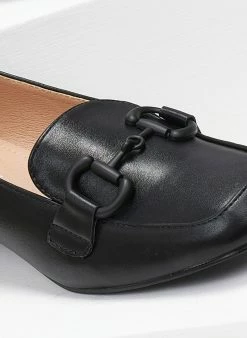 The Fashion Project Loafers με αγκράφα στο ίδιο χρώμα - Μαύρο -The Fashion Project Κατάστημα loafers me agkrafa sto idio xrwma 108833 9yky