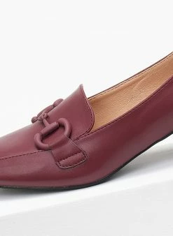 The Fashion Project Loafers με αγκράφα στο ίδιο χρώμα - Μπορντό -The Fashion Project Κατάστημα loafers me agkrafa sto idio xrwma 108835 5ohu