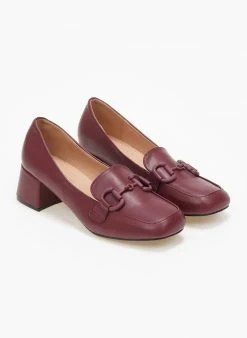 The Fashion Project Loafers με αγκράφα στο ίδιο χρώμα - Μπορντό -The Fashion Project Κατάστημα loafers me agkrafa sto idio xrwma 108835 o1vm