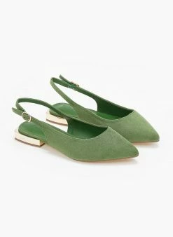 Xti Footwear Μπαλαρίνες Suede με μεταλλικό τακούνι Xti 141065 - Πράσινο -The Fashion Project Κατάστημα mpalarines flat muteres me metalliko takouni xti 1 110349 kh7n