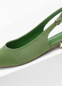 Xti Footwear Μπαλαρίνες Suede με μεταλλικό τακούνι Xti 141065 - Πράσινο -The Fashion Project Κατάστημα mpalarines flat muteres me metalliko takouni xti 1 110349 pe03