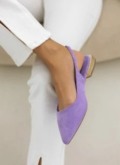 Xti Footwear Μπαλαρίνες Suede με μεταλλικό τακούνι Xti 141065 - Λιλά -The Fashion Project Κατάστημα mpalarines flat muteres me metalliko takouni xti 1 110350 fkyz