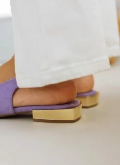 Xti Footwear Μπαλαρίνες Suede με μεταλλικό τακούνι Xti 141065 - Λιλά -The Fashion Project Κατάστημα mpalarines flat muteres me metalliko takouni xti 1 110350 p50x