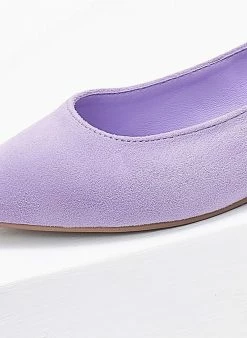 Xti Footwear Μπαλαρίνες Suede με μεταλλικό τακούνι Xti 141065 - Λιλά -The Fashion Project Κατάστημα mpalarines flat muteres me metalliko takouni xti 1 110350 u2pi