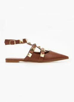 The Fashion Project Μπαλαρίνες με μπαρέτα και τρουκς - Καφέ -The Fashion Project Κατάστημα mpalarines me mpareta kai trouks 107099 oog0