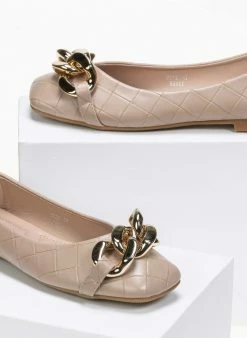 The Fashion Project Μπαλαρίνες με Pattern καπιτονέ και αλυσίδα - Πούρο 4 The Fashion Project Μπαλαρίνες με Pattern καπιτονέ και αλυσίδα - Πούρο -The Fashion Project Κατάστημα mpalarines me pattern kapitone kai alusida 87054 isb9