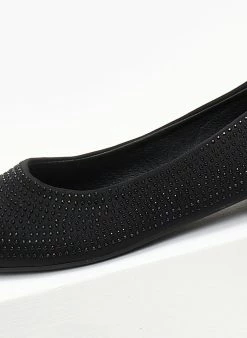 The Fashion Project Μπαλαρίνες μυτερές με Strass - Μαύρο -The Fashion Project Κατάστημα mpalarines muteres me strass 107256 r1e3