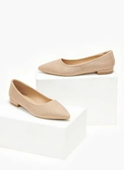 The Fashion Project Μπαλαρίνες μυτερές με Strass - Μπεζ -The Fashion Project Κατάστημα mpalarines muteres me strass 107257 3m3o