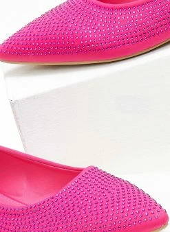 The Fashion Project Μπαλαρίνες μυτερές με Strass - Φούξια -The Fashion Project Κατάστημα mpalarines muteres me strass 107258 2fuj