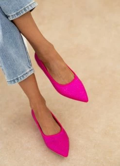 The Fashion Project Μπαλαρίνες μυτερές με Strass - Φούξια -The Fashion Project Κατάστημα mpalarines muteres me strass 107258 t8fk